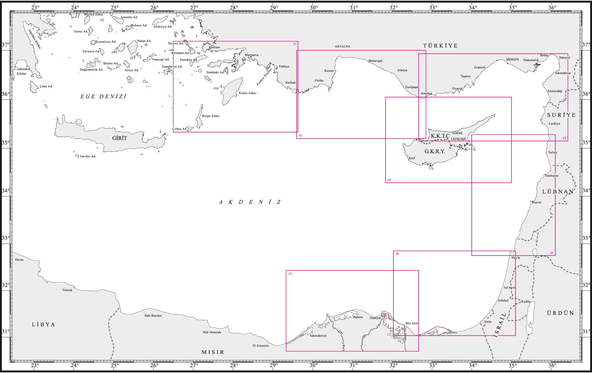 EASTERN MEDITERRANEAN ADMIRAL MAP (GENERAL)